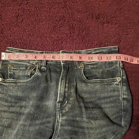 R13 Alison Skinny Distressed Black Wash Raw Hem Women Size 24 (25"wX28.5"l) - Picture 12 of 13